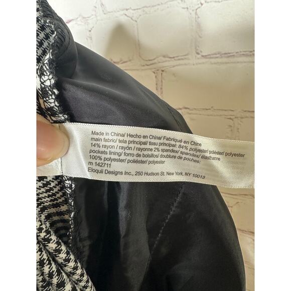 Eloquii Black White Herringbone Wide Leg Plaid Pants Womens Plus Size 16 Office - Picture 4 of 5
